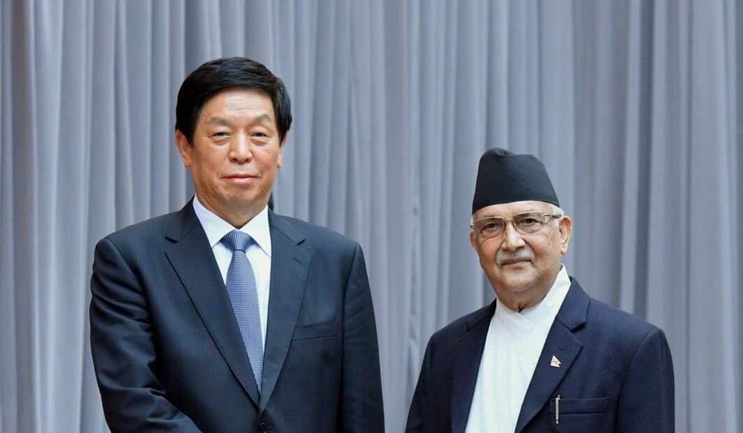 चिनियाँ नेता ली चान्सु र एमाले अध्यक्ष ओलीबीच भेट