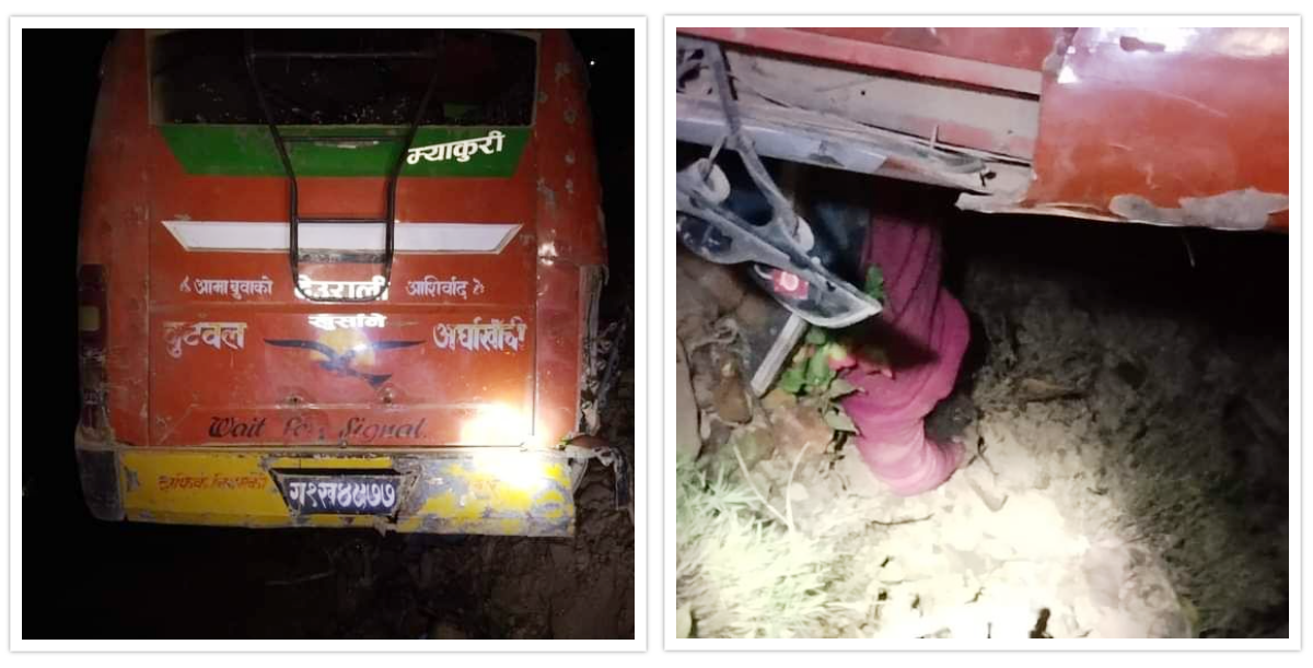 पाल्पाको खुर्सानेमा बस दुर्घटना : एकै गाउँका ६ महिलाको मृत्यु, १८ जना घाइते