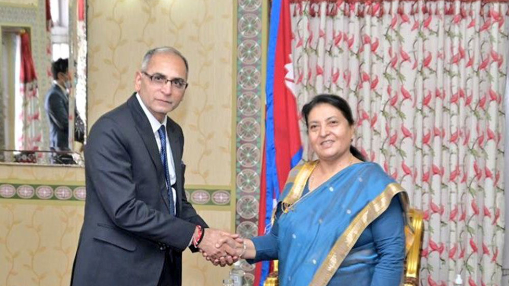 राष्ट्रपति भण्डारी र भारतीय विदेश सचिव क्वात्राबिच : भेटवार्ता
