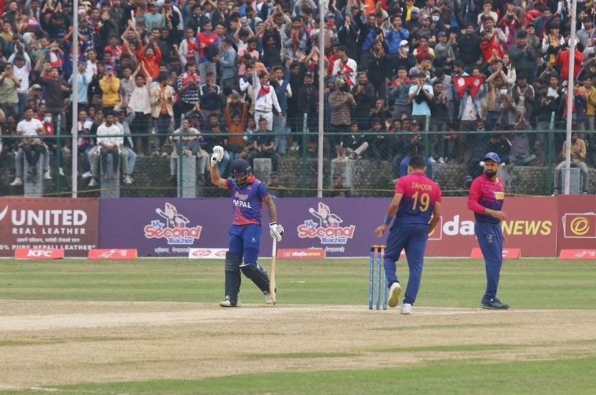 विश्वकप लिग–२ कुशल भुर्तेलले गरे अर्धशतक पूरा