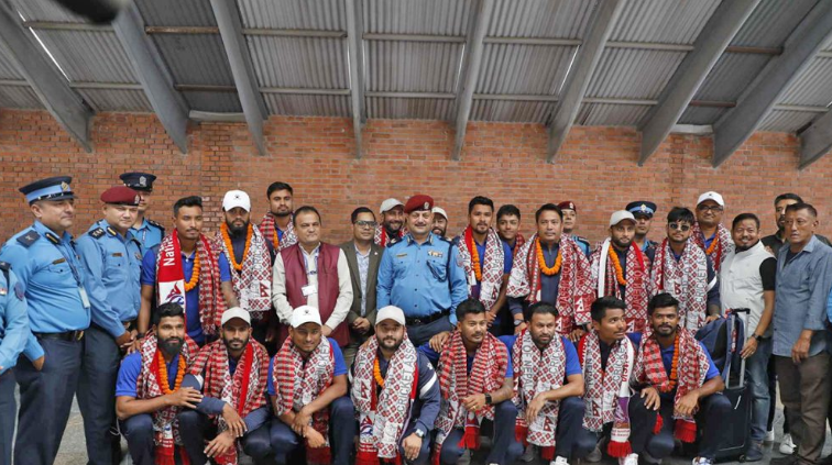 १९औं एसियाली खेलकुदका लागि चाइना गएको नेपाली क्रिकेट टोली स्वदेश फर्कियो