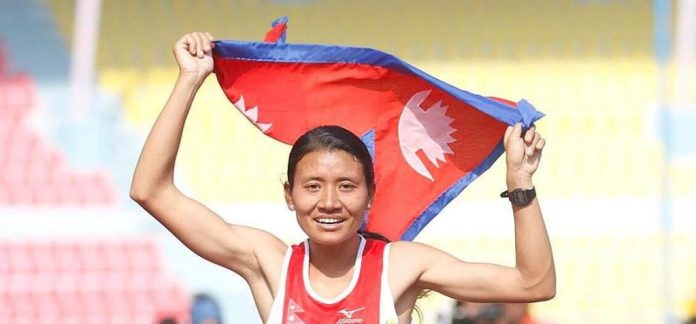 म्याराथनमा सन्तोषी श्रेष्ठले जितिन राष्ट्रिय कीर्तिमानसहित स्वर्ण पदक