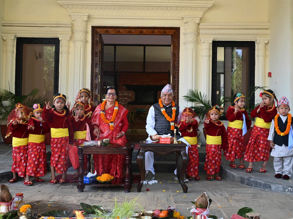 राष्ट्रपति रामचन्द्र पौडेलले गरे कन्या पूजा