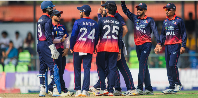 आईसीसी क्रिकेट विश्वकप लिग–२मा घरेलु सिरिजको अन्तिम खेलमा नेपालको १२२ रनको शानदार जित