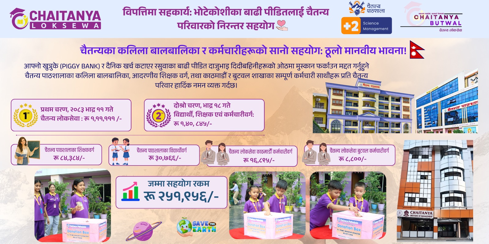 साना हातको ठूलो भावना: भोटेकोशीका बाढी पीडितलाई चैतन्य परिवारको निरन्तर साथ