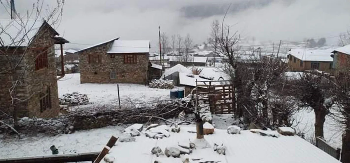 निरन्तर वर्षा एवं हिमपातले हुम्लाको जनजीवन प्रभावित