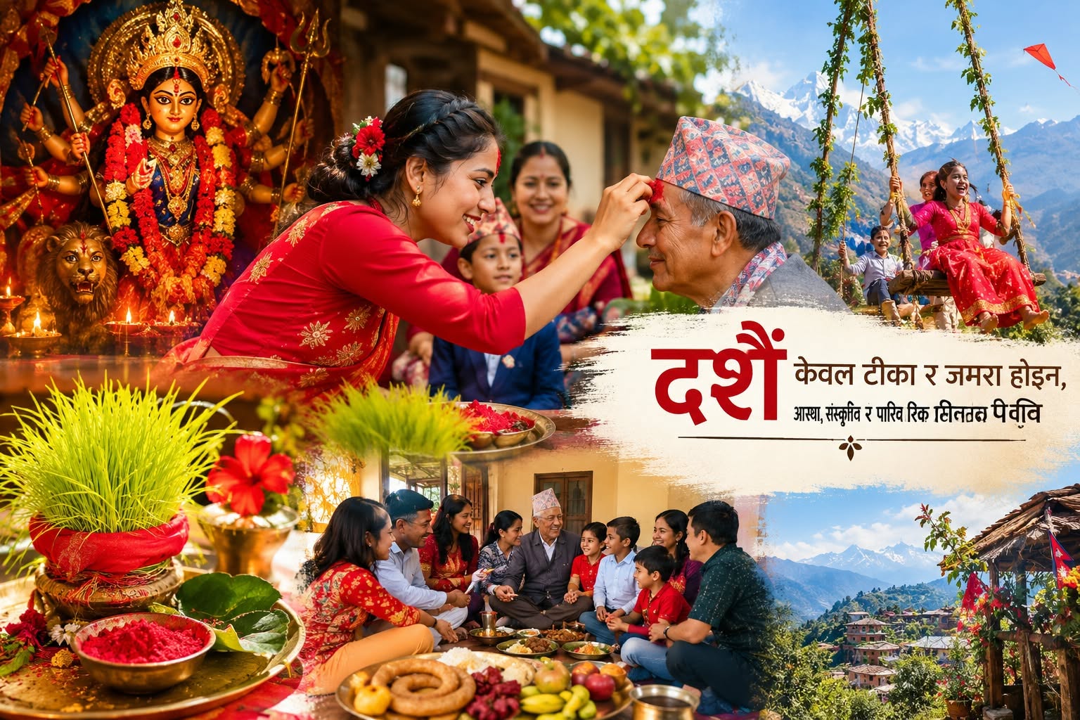 दशैँ किन मनाइन्छ? दुर्गा पूजादेखि टीका–जमरा र पारिवारिक मिलनसम्म, जानौँ घटस्थापनादेखि विजयादशमीसम्मको महत्त्व